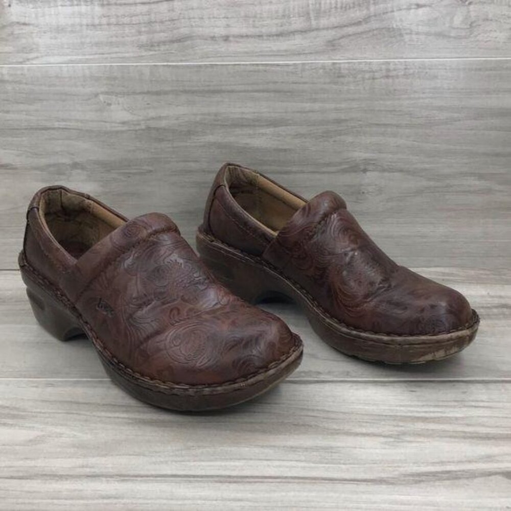 BOC Clogs Women's 8 Brown Leather Slip On Shoes